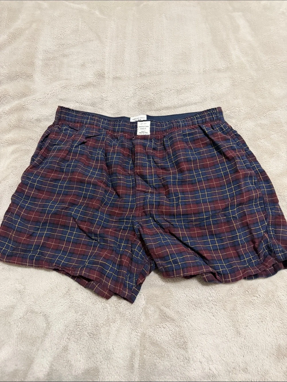 American Eagle Outfitters Plaid Boxers - Navy & Burgundy